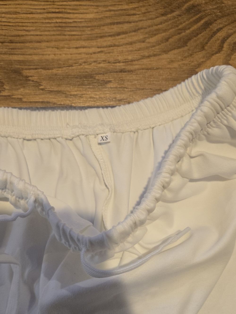 White Wide-Leg Drawstring Pants - Picture 2 of 3